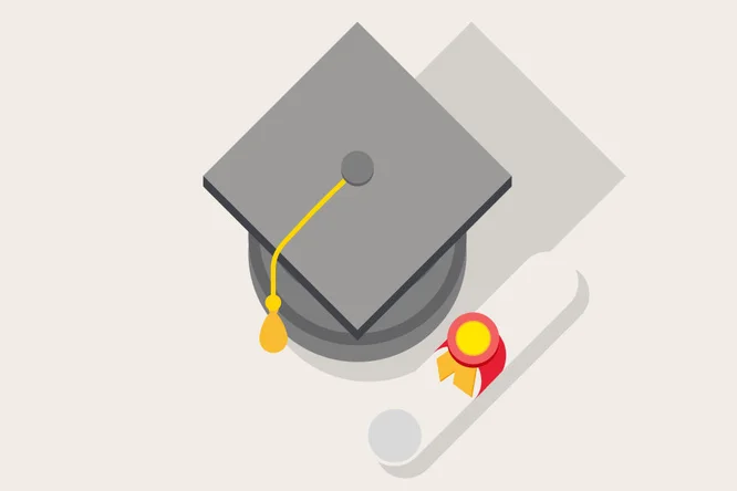A striking illustration featuring a graduation cap and diploma, symbolizing success, education, and the culmination of academic efforts.