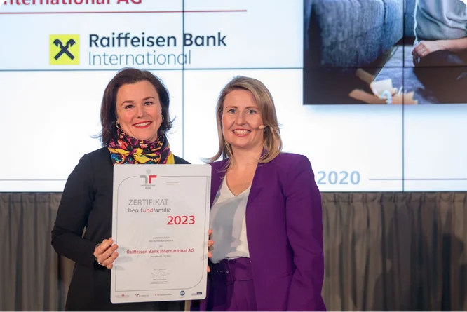 Raiffeisen Bank International AG awarded the 2023 berufundfamilie certificate for promoting work-life balance.