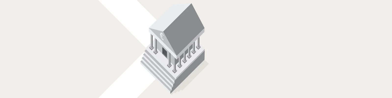 Eine elegante Illustration einer Finanzinstitution, die Stabilität und moderne Bankdienstleistungen symbolisiert.