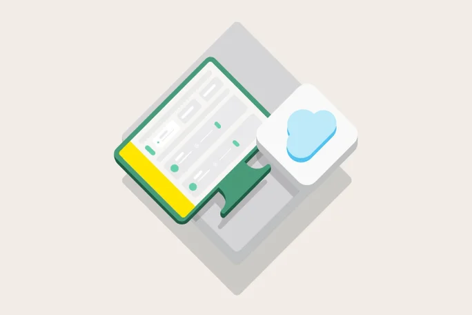 Dieses Bild zeigt eine Benutzeroberfläche für die Datenverwaltung mit Schiebereglern und Eingabefeldern neben einem Cloud-Symbol, das die Integration der Cloud-Technologie für eine effiziente Datenverarbeitung und -speicherung symbolisiert.