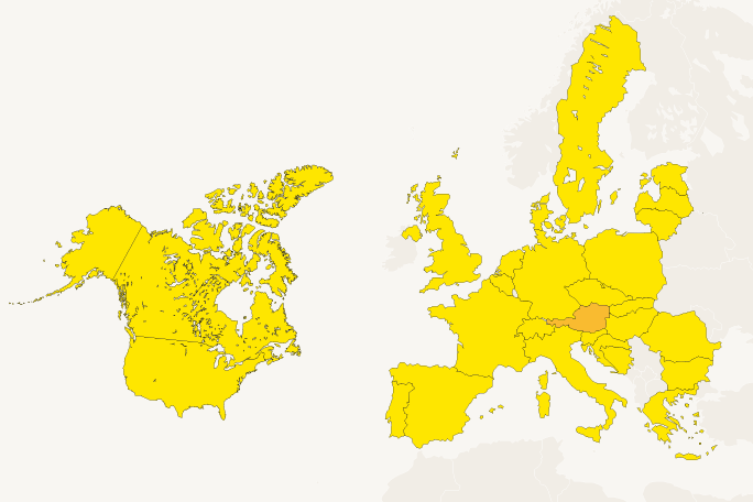 Map highlighting Raiffeisen Bank’s presence across Europe, showcasing their ability to structure over 50 financing transactions across multiple countries in the past 10 years. 🌍