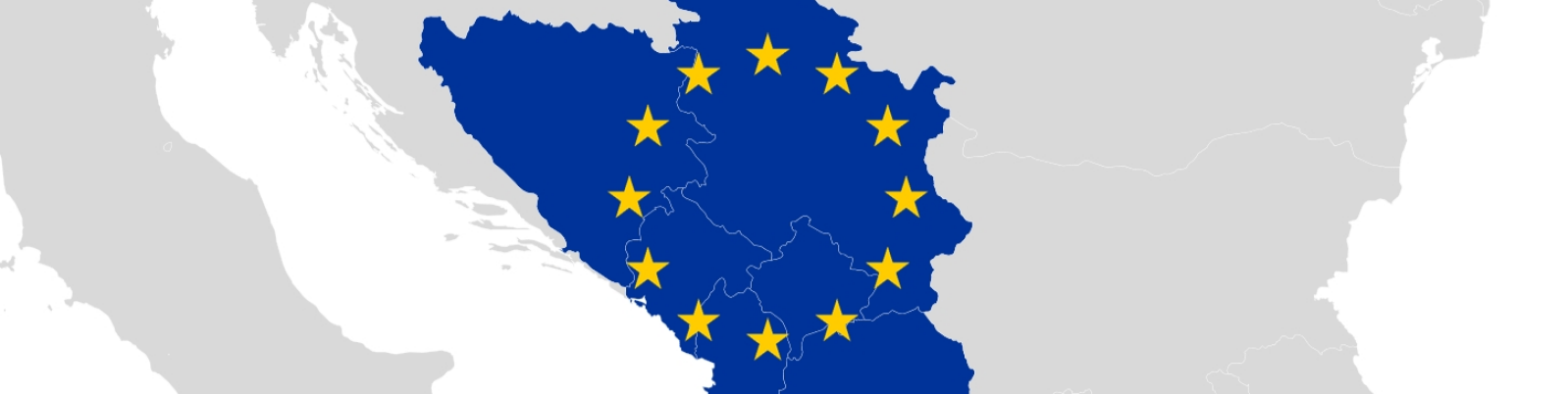 European Union, stars over a map of Europe