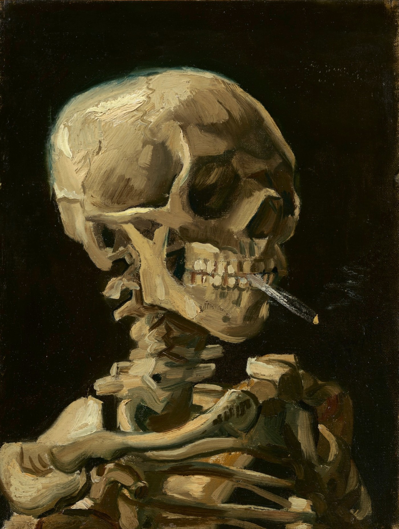 Vincent Van Gogh Kopf eines Skeletts mit brennender Zigarette 1886 Van Gogh Museum (c) V v Gogh Foundation s0083V1962 gbca